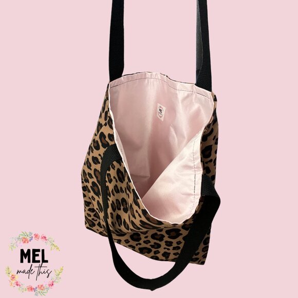 Cheetah Tote Bag - Light Pink Satin Lining - Picture 3 of 3